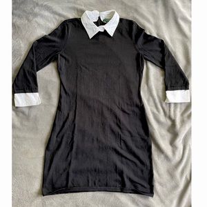 Lauren by Ralph Lauren Dark Academia Dress with White Collar and Cuffs (L)